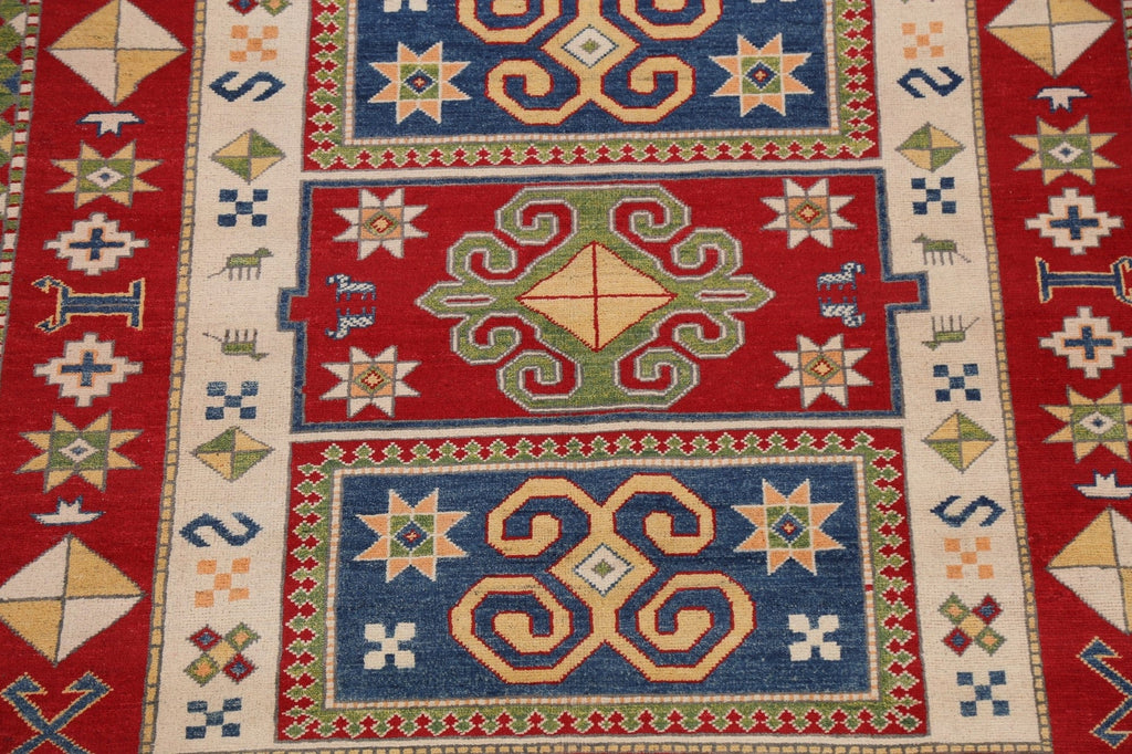 Geometric Kazak Oriental Area Rug 7x10