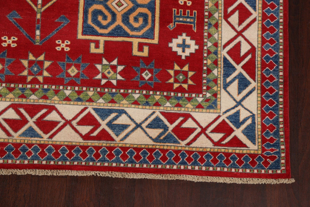 Geometric Kazak Oriental Area Rug 7x10