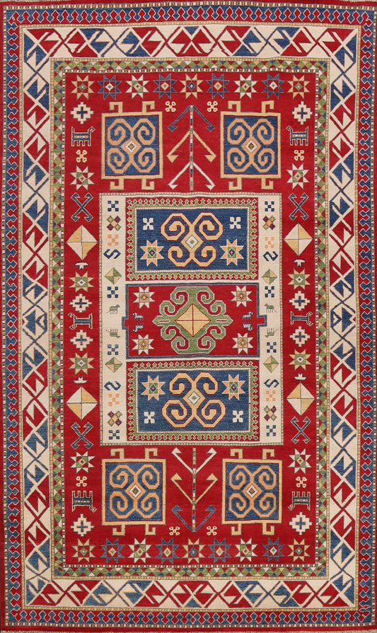 Geometric Kazak Oriental Area Rug 7x10