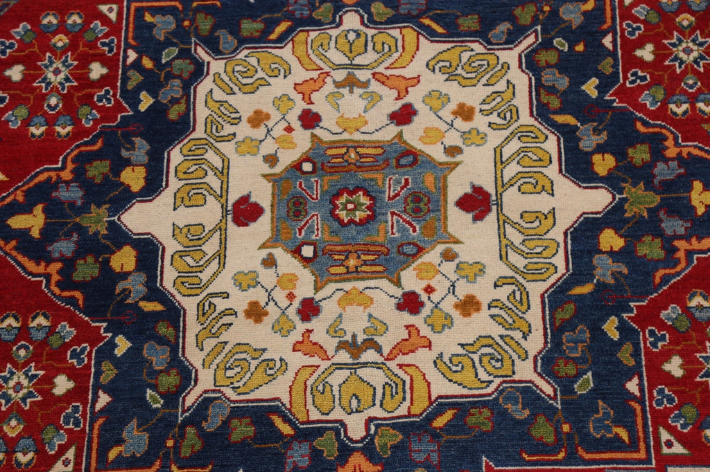 Vegetable Dye Geometric Kazak Oriental Area Rug 6x9