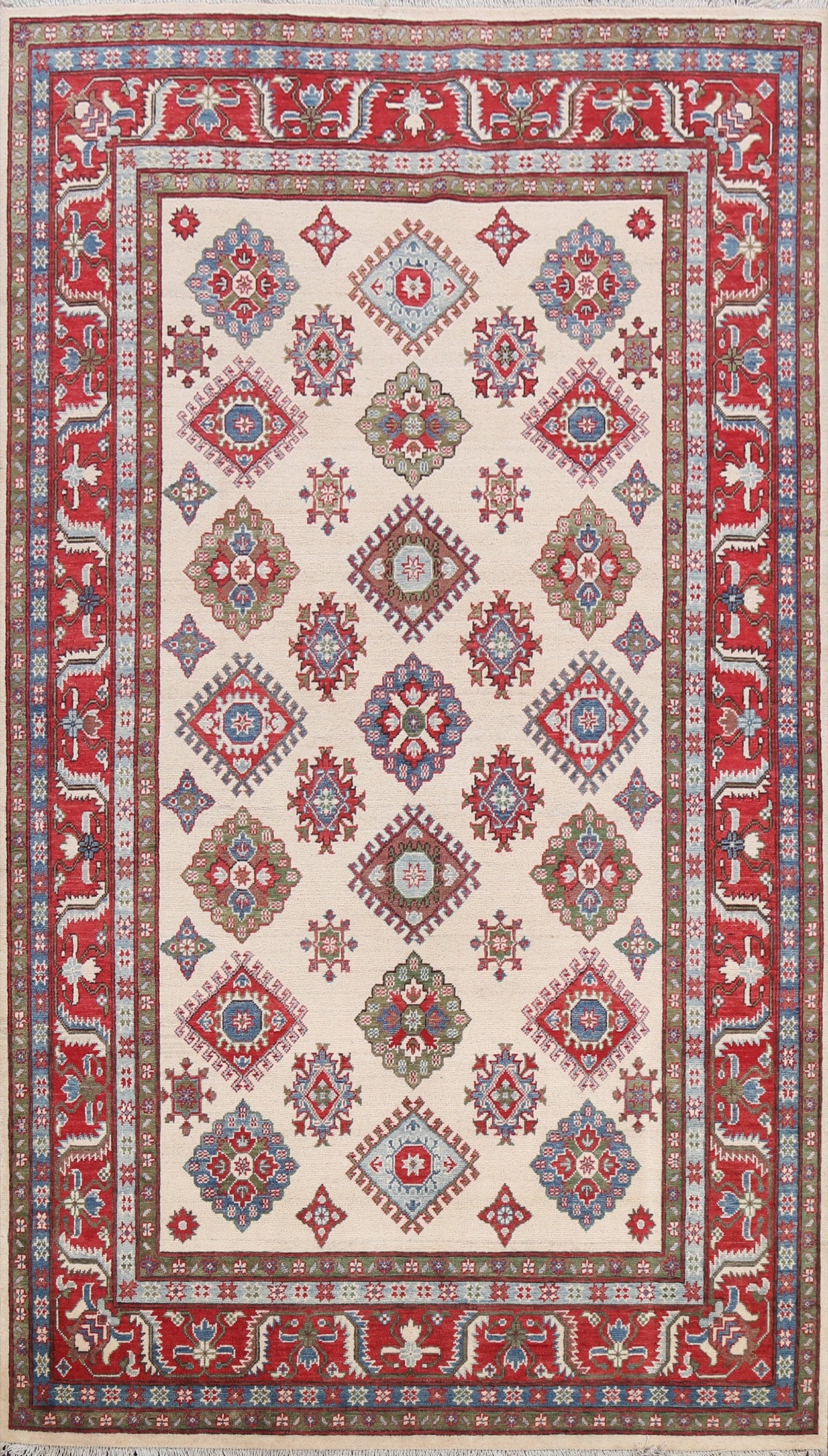 Geometric Kazak Oriental Area Rug 6x9