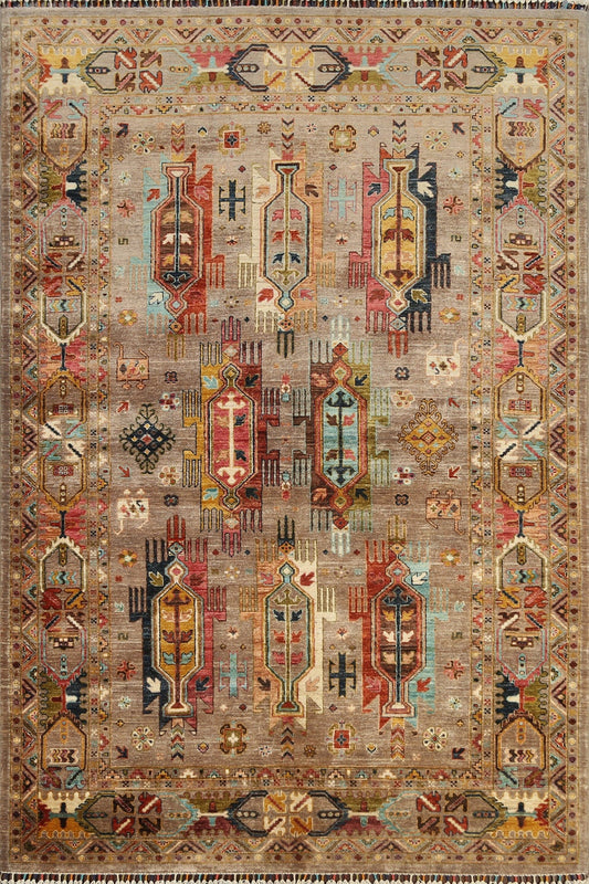 100% Vegetable Dye Tribal Ziegler Oriental Area Rug 6x8