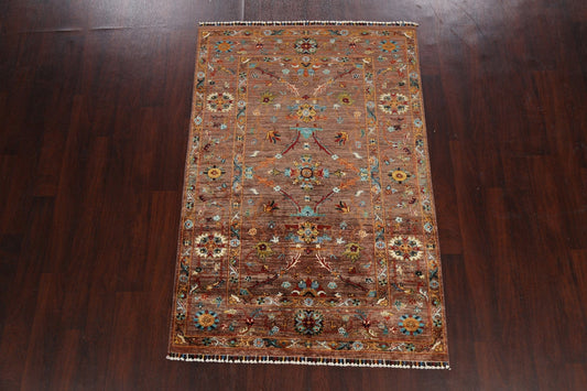 Vegetable Dye Floral Ziegler Oriental Area Rug 4x6