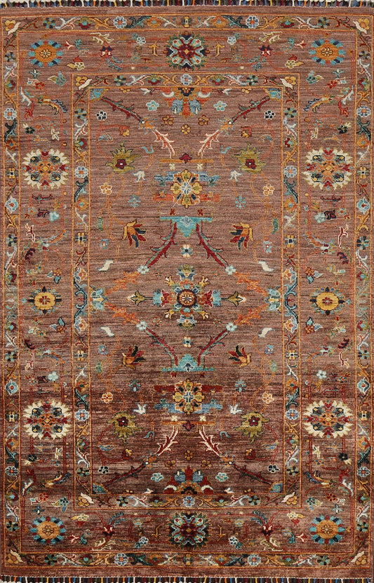 Vegetable Dye Floral Ziegler Oriental Area Rug 4x6