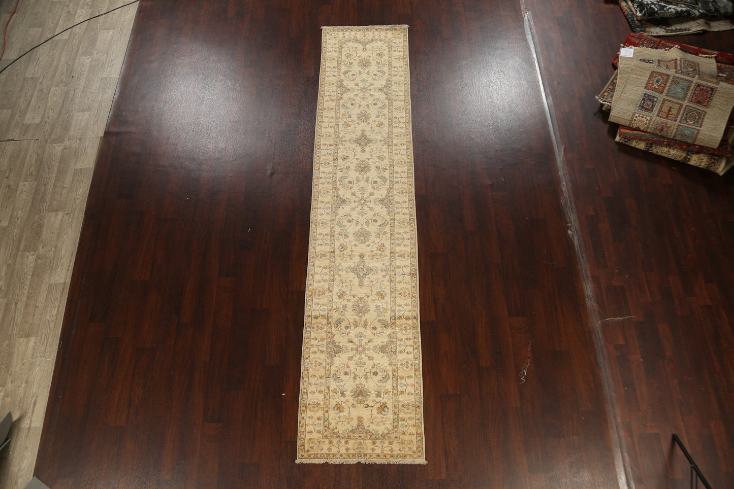 Vegetable Dye Floral Peshawar Chobi Oriental Runner Rug 3x12