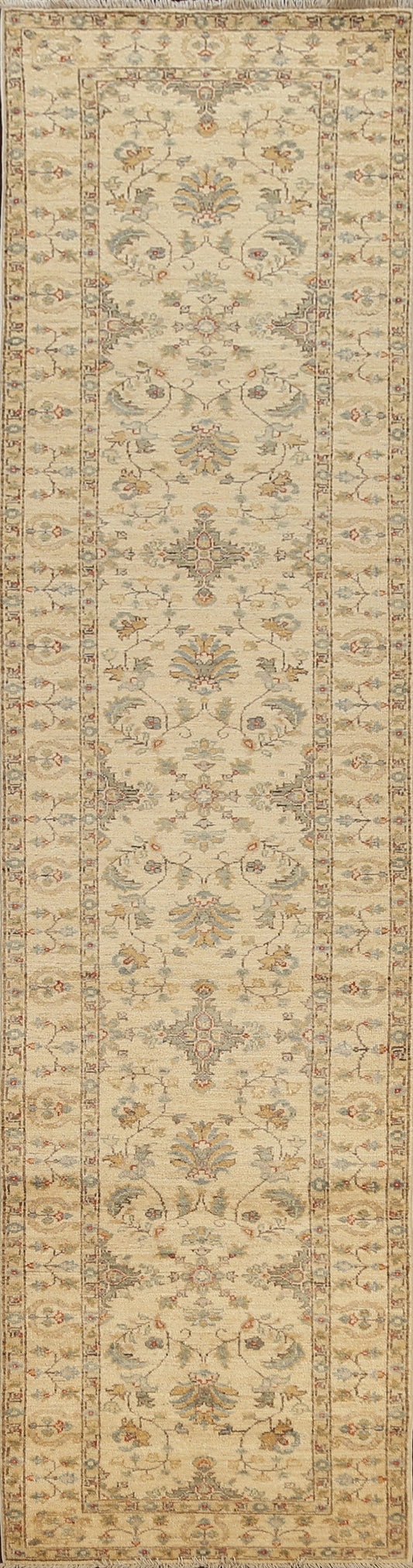 Vegetable Dye Floral Peshawar Chobi Oriental Runner Rug 3x12