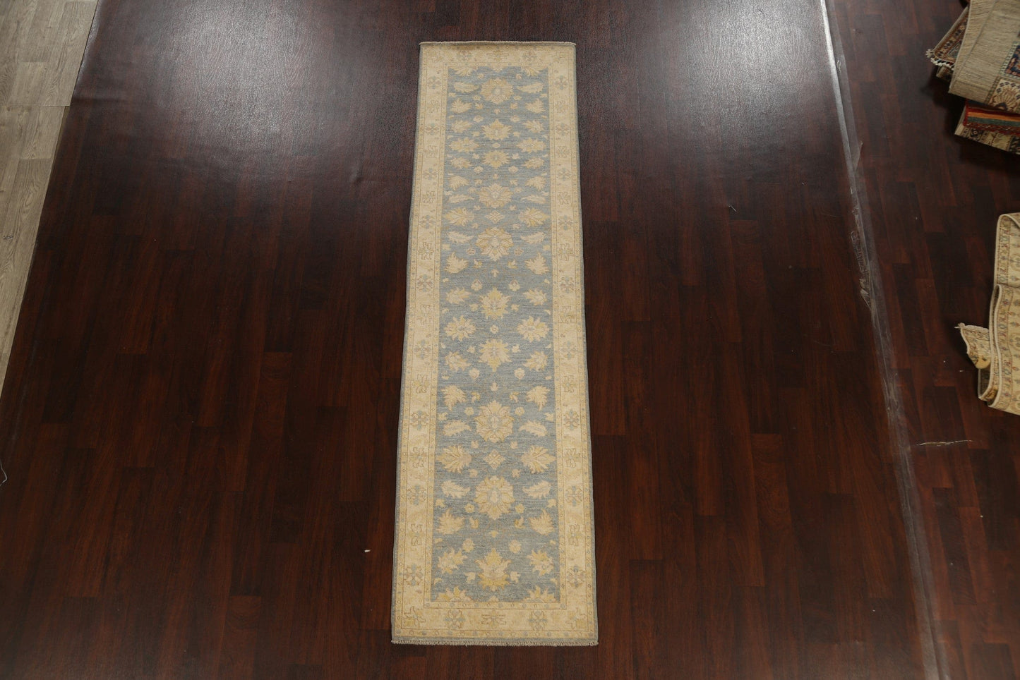 Vegetable Dye Floral Peshawar Chobi Oriental Runner Rug 2x9