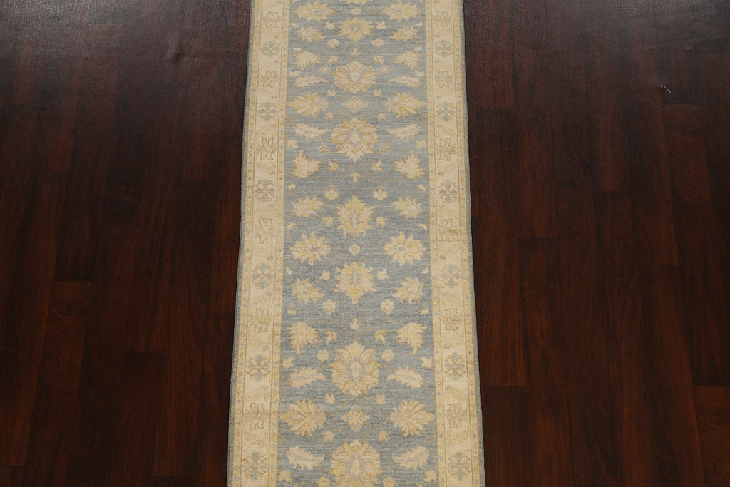 Vegetable Dye Floral Peshawar Chobi Oriental Runner Rug 2x9