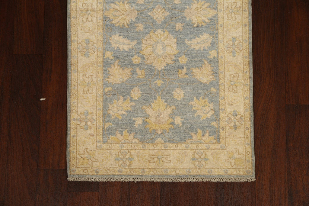 Vegetable Dye Floral Peshawar Chobi Oriental Runner Rug 2x9