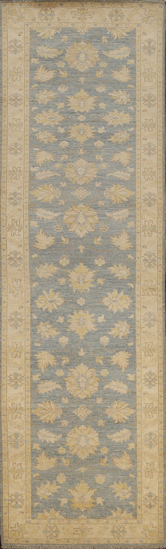 Vegetable Dye Floral Peshawar Chobi Oriental Runner Rug 2x9