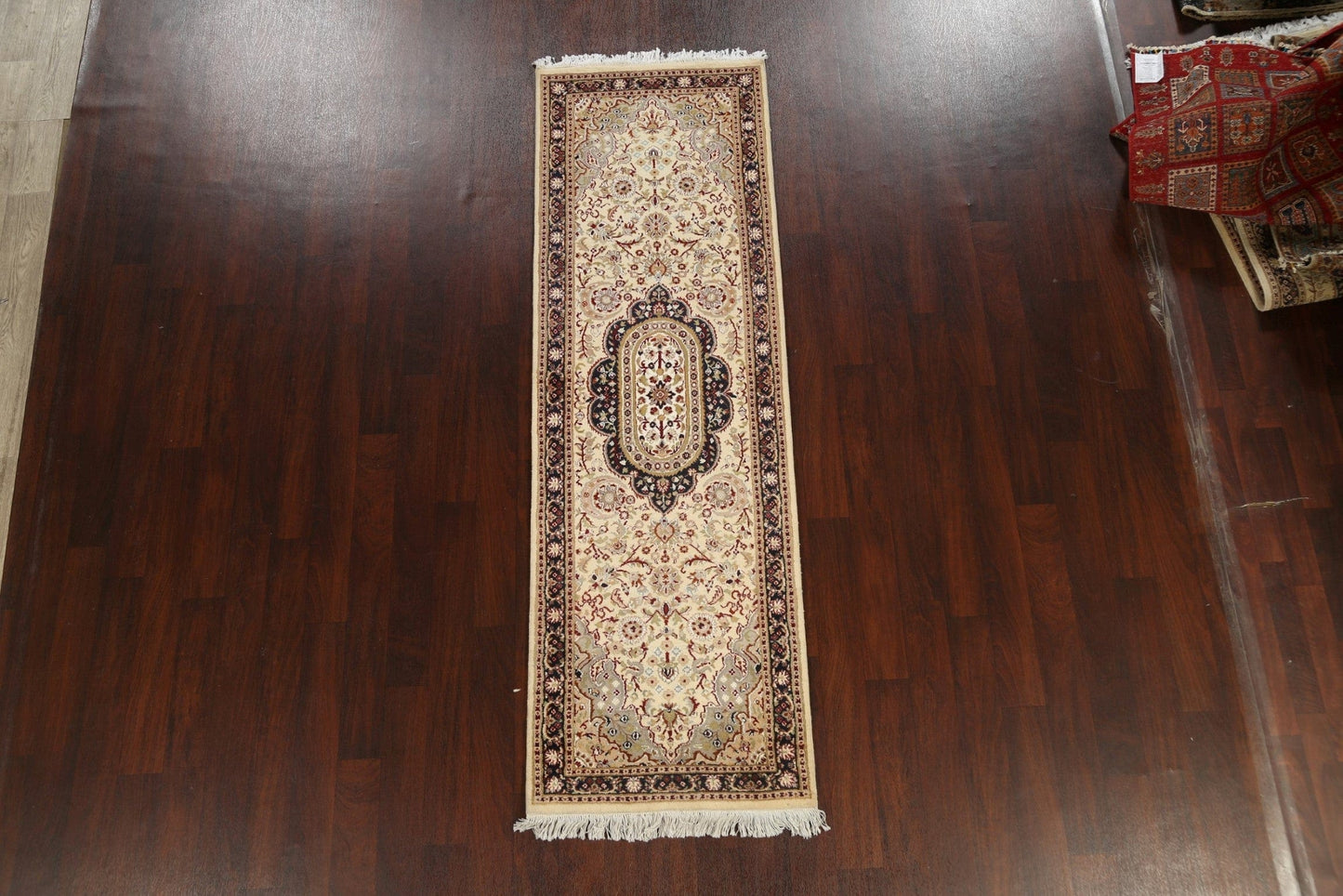 Vegetable Dye Floral Royal-Tabriz Oriental Runner Rug 3x8