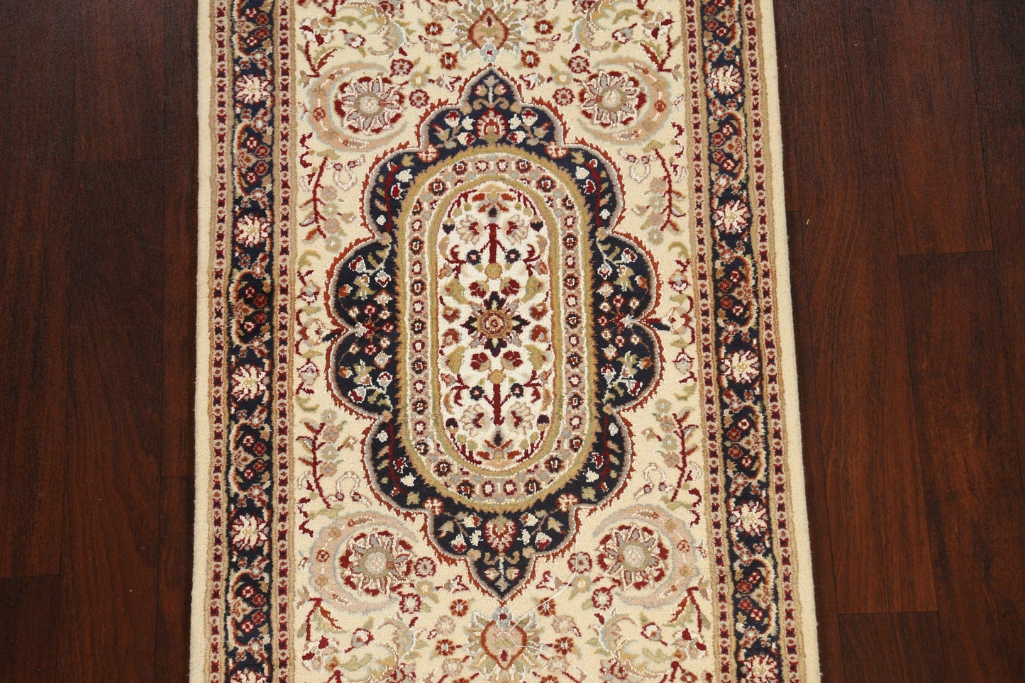 Vegetable Dye Floral Royal-Tabriz Oriental Runner Rug 3x8