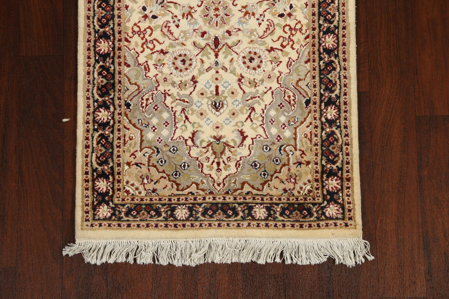 Vegetable Dye Floral Royal-Tabriz Oriental Runner Rug 3x8