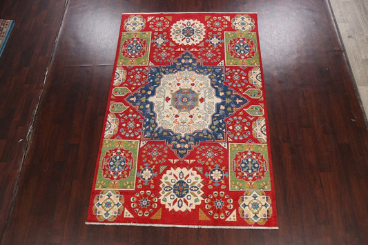 Geometric Kazak Oriental Area Rug 6x9