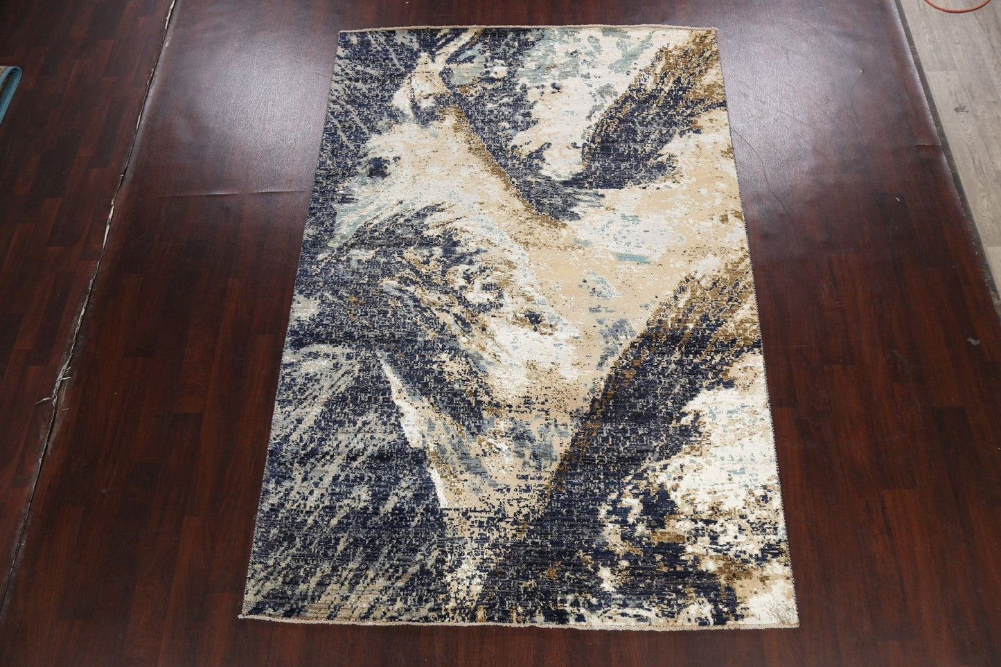 Vegetable Dye Contemporary Abstract Oriental Area Rug 6x9