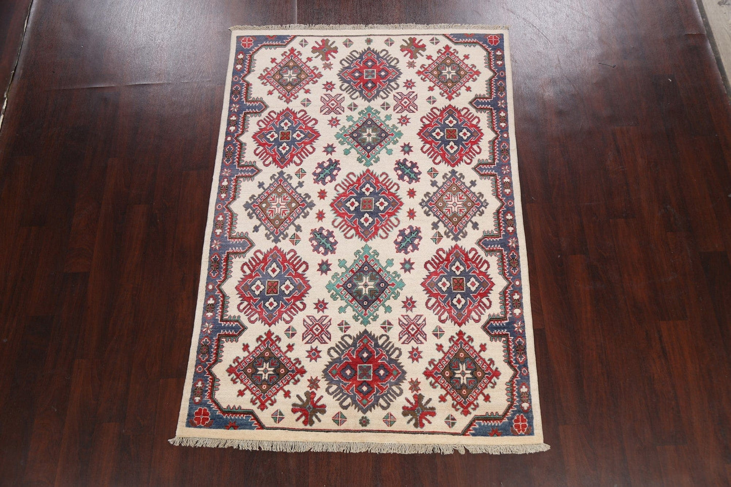 Geometric Kazak Oriental Area Rug 5x7