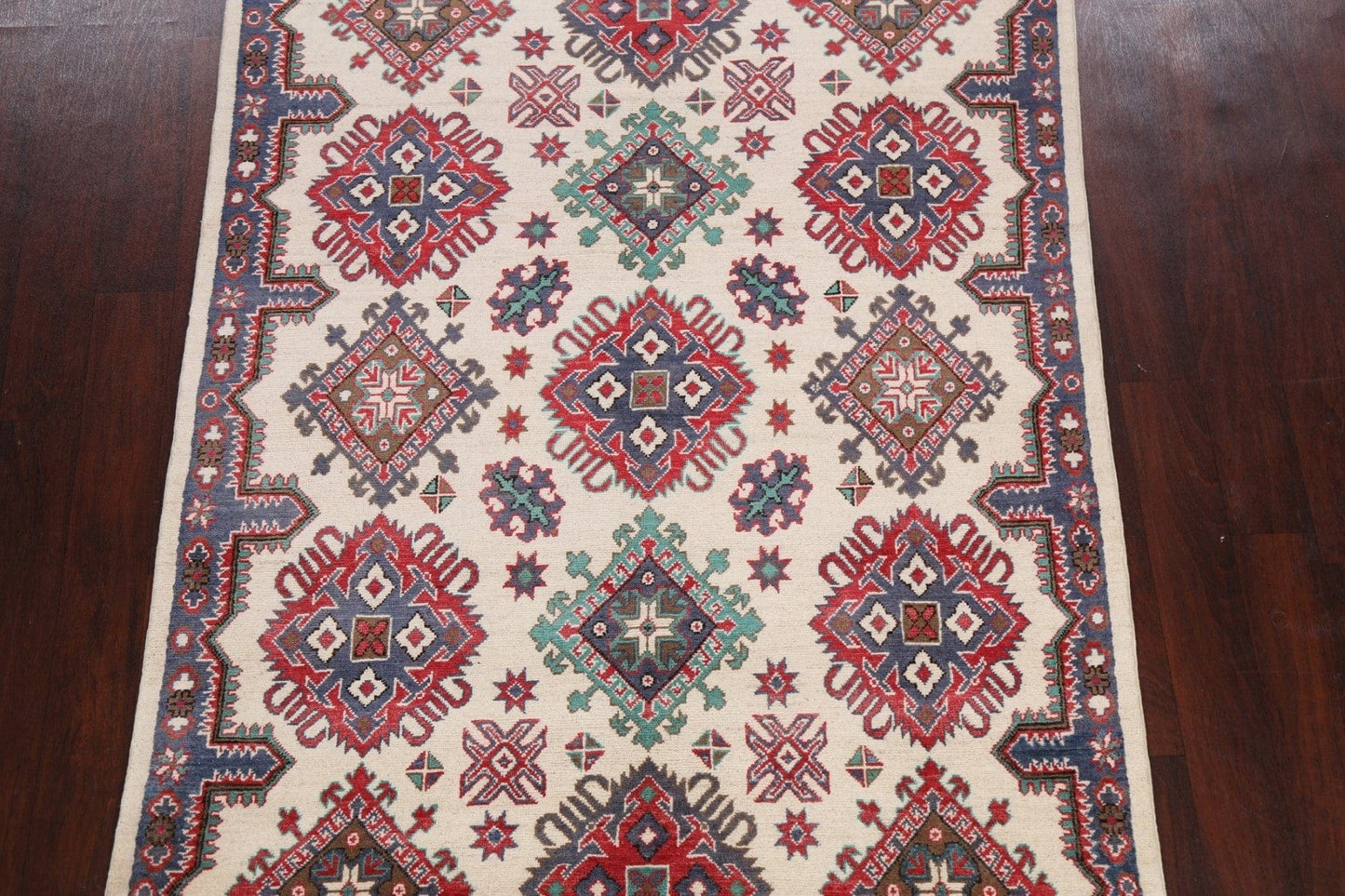 Geometric Kazak Oriental Area Rug 5x7