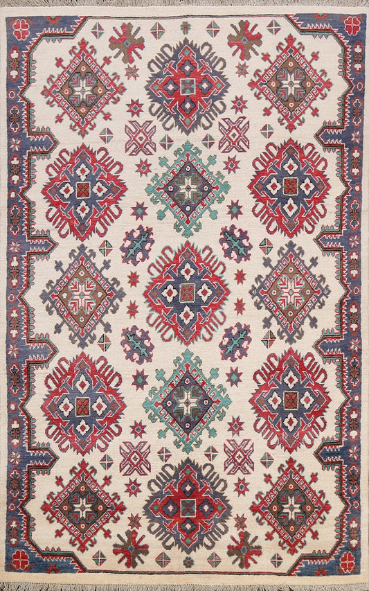 Geometric Kazak Oriental Area Rug 5x7