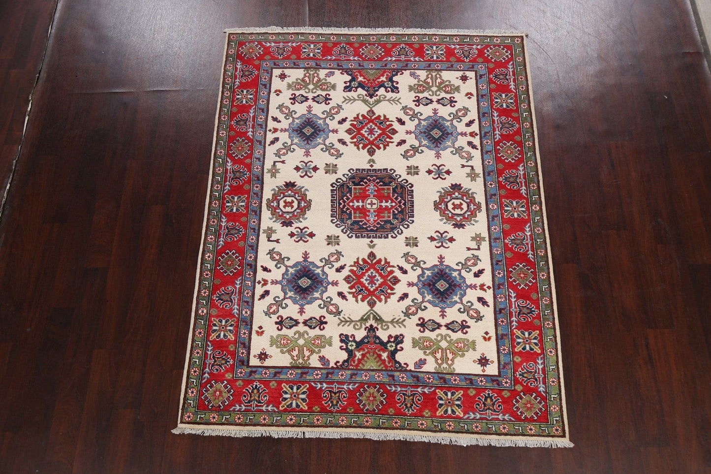 Vegetable Dye Kazak Oriental Area Rug 5x7