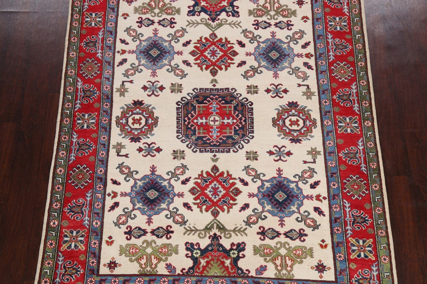 Vegetable Dye Kazak Oriental Area Rug 5x7