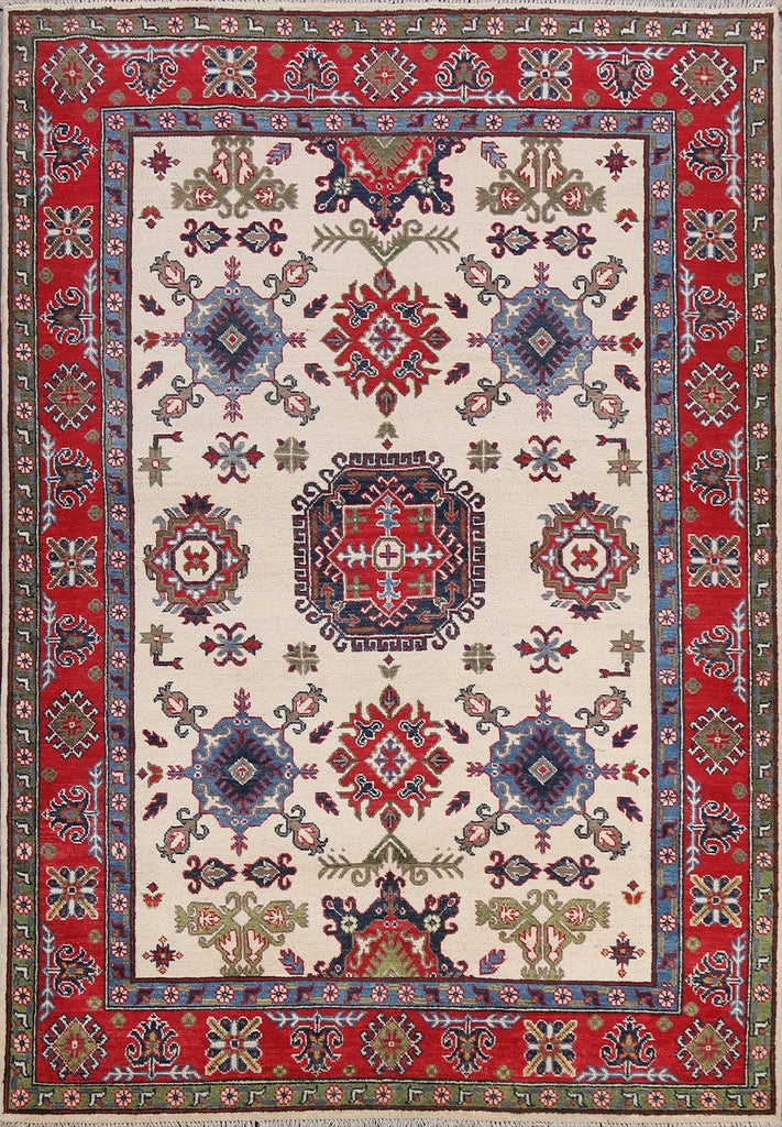 Vegetable Dye Kazak Oriental Area Rug 5x7