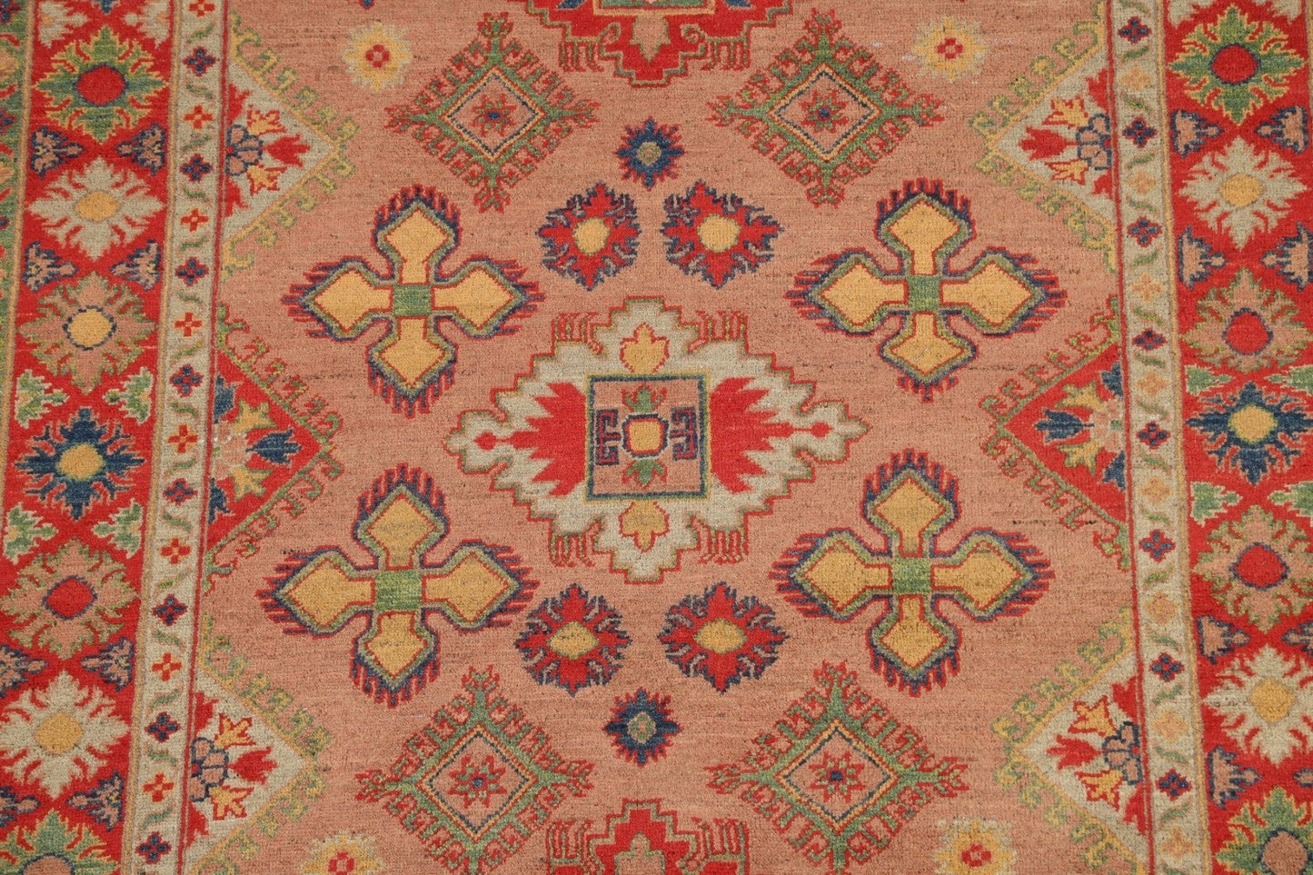 Geometric Kazak Oriental Area Rug 5x7