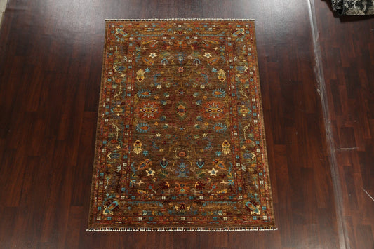 Vegetable Dye All-Over Floral Ziegler Oriental Area Rug 6x8