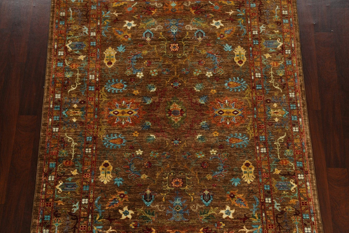 Vegetable Dye All-Over Floral Ziegler Oriental Area Rug 6x8