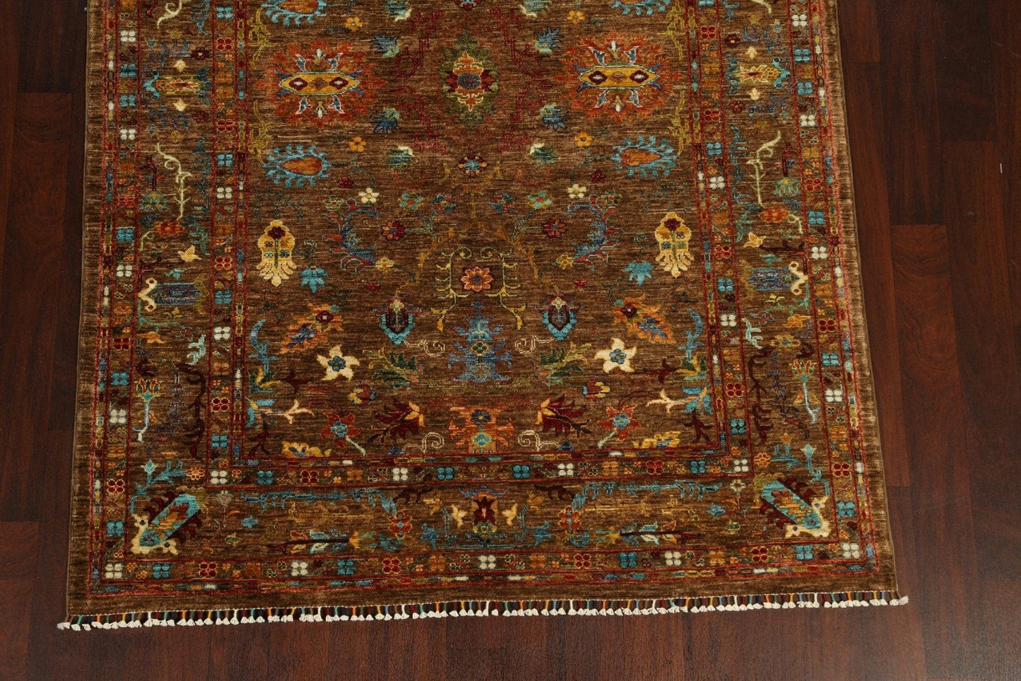 Vegetable Dye All-Over Floral Ziegler Oriental Area Rug 6x8