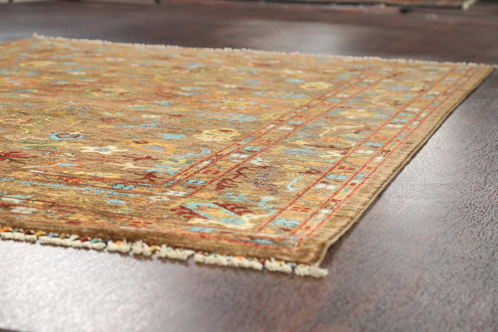 Vegetable Dye All-Over Floral Ziegler Oriental Area Rug 6x8