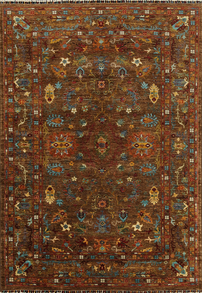 Vegetable Dye All-Over Floral Ziegler Oriental Area Rug 6x8