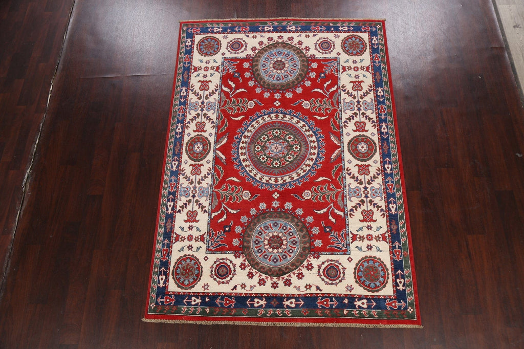 100% Vegetable Dye Kazak Oriental Area Rug 6x8