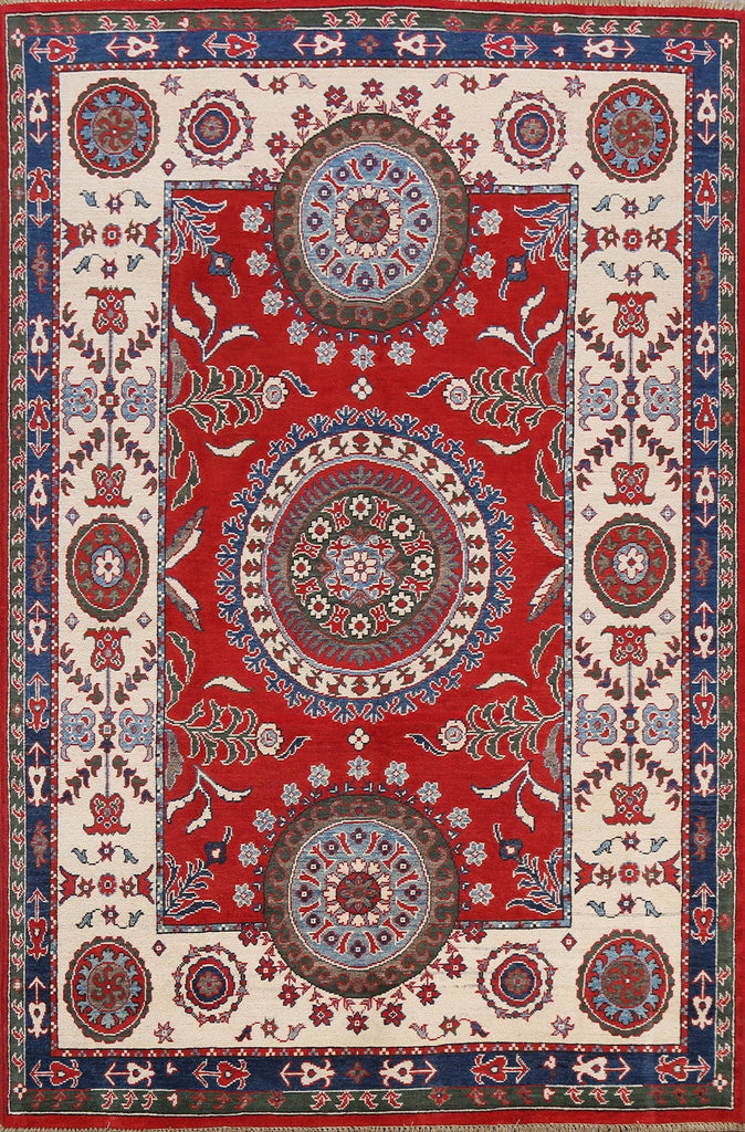 100% Vegetable Dye Kazak Oriental Area Rug 6x8