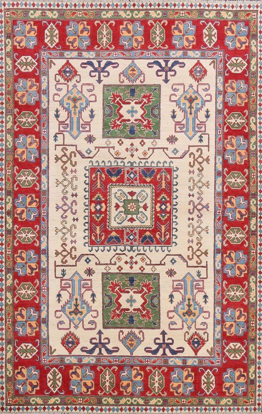 Geometric Kazak Oriental Area Rug 6x8