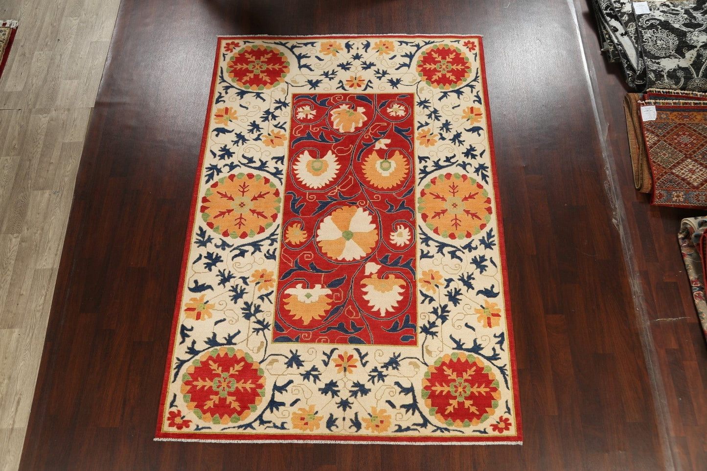 Vegetable Dye Floral Kazak Oriental Area Rug 7x10