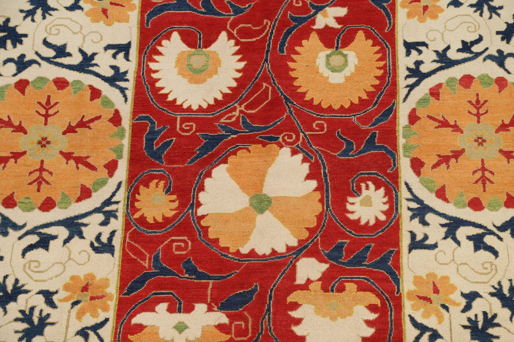 Vegetable Dye Floral Kazak Oriental Area Rug 7x10