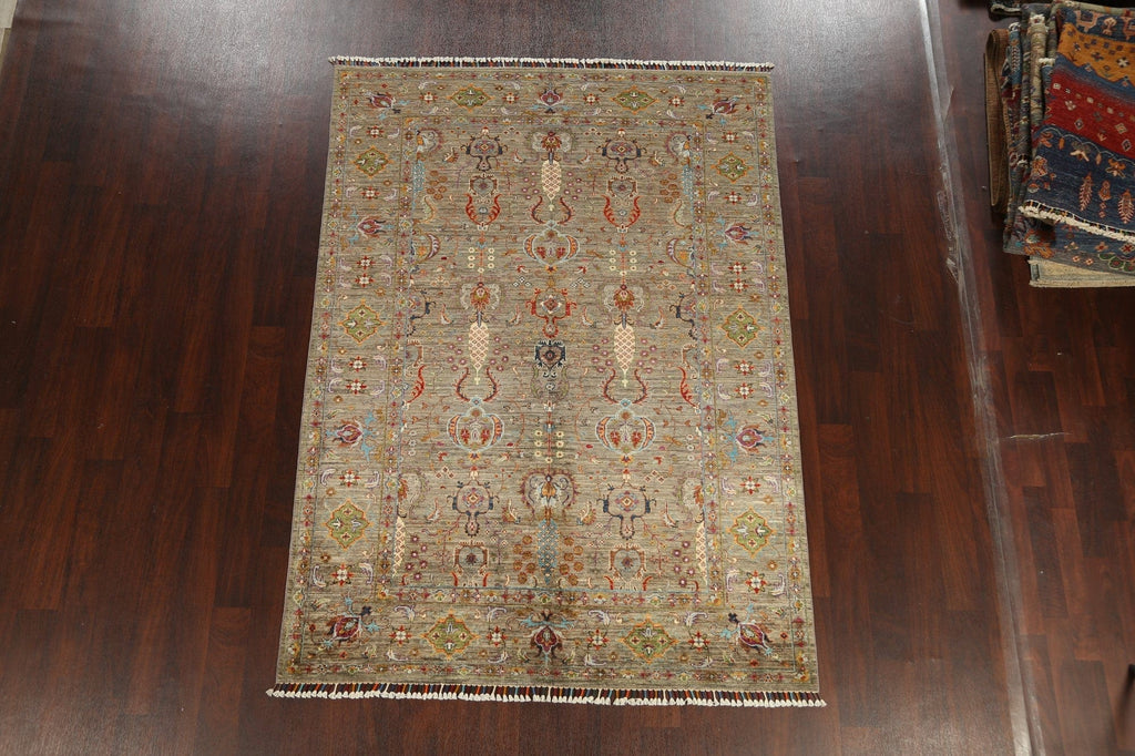 Vegetable Dye Floral Ziegler Oriental Area Rug 6x8