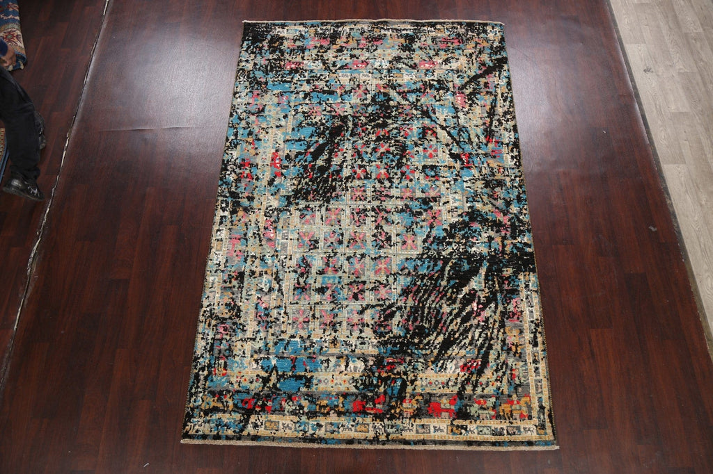 Contemporary Abstract Oriental Area Rug 6x9