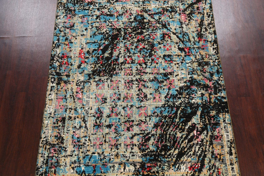 Contemporary Abstract Oriental Area Rug 6x9