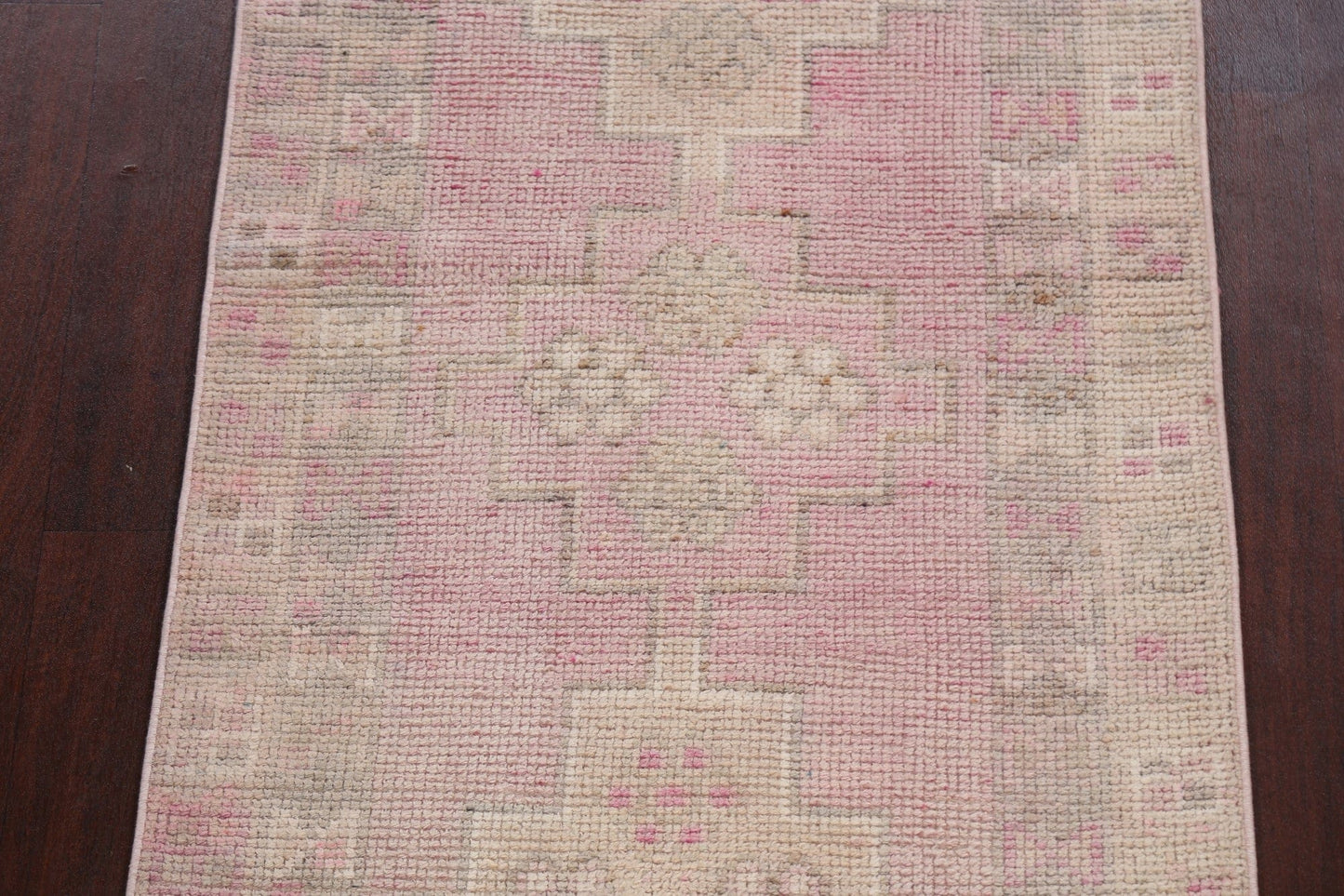 Muted Geometric Oushak Oriental Area Rug 3x11