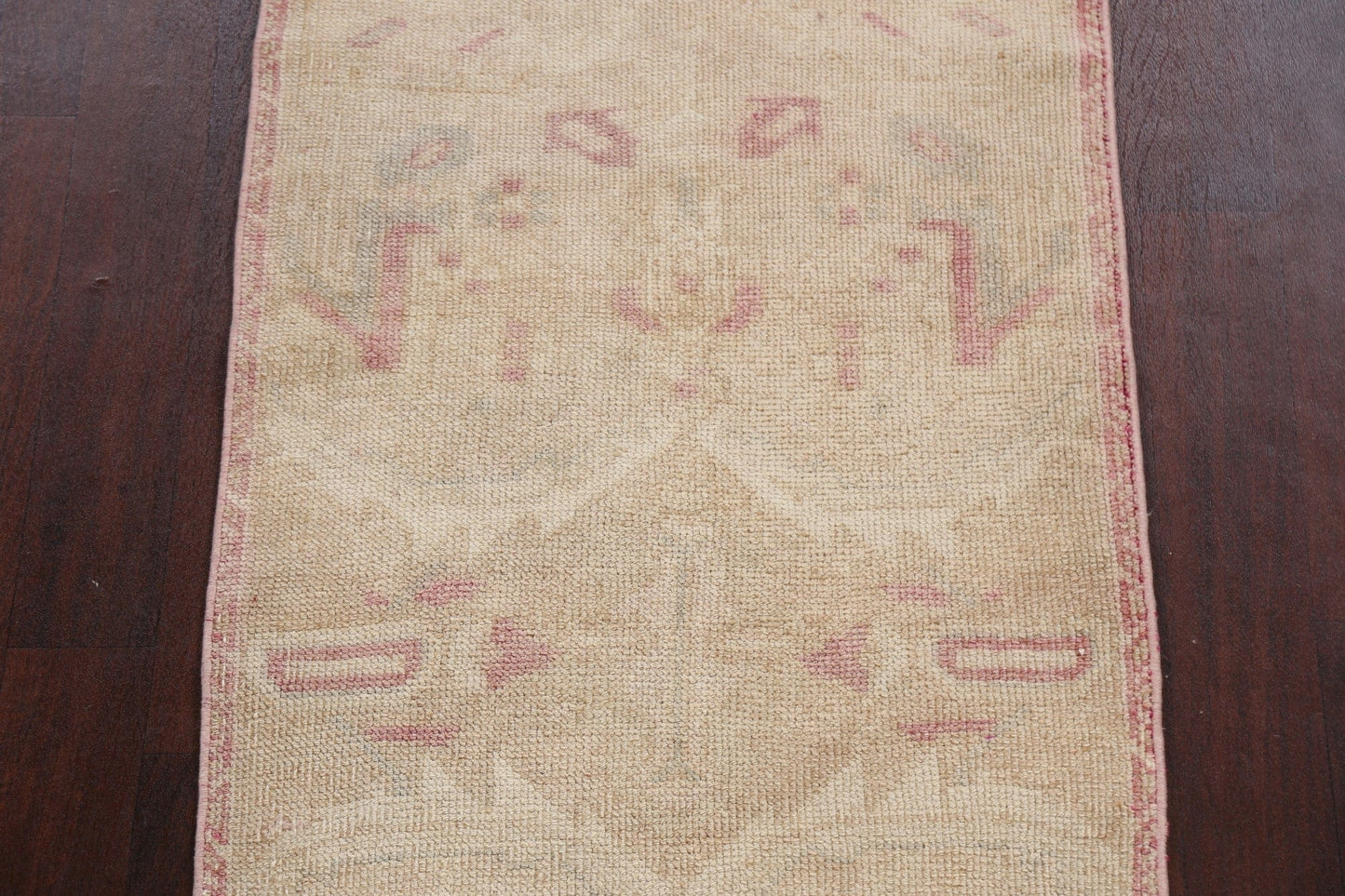 Muted Geometric Oushak Oriental Runner Rug 3x11