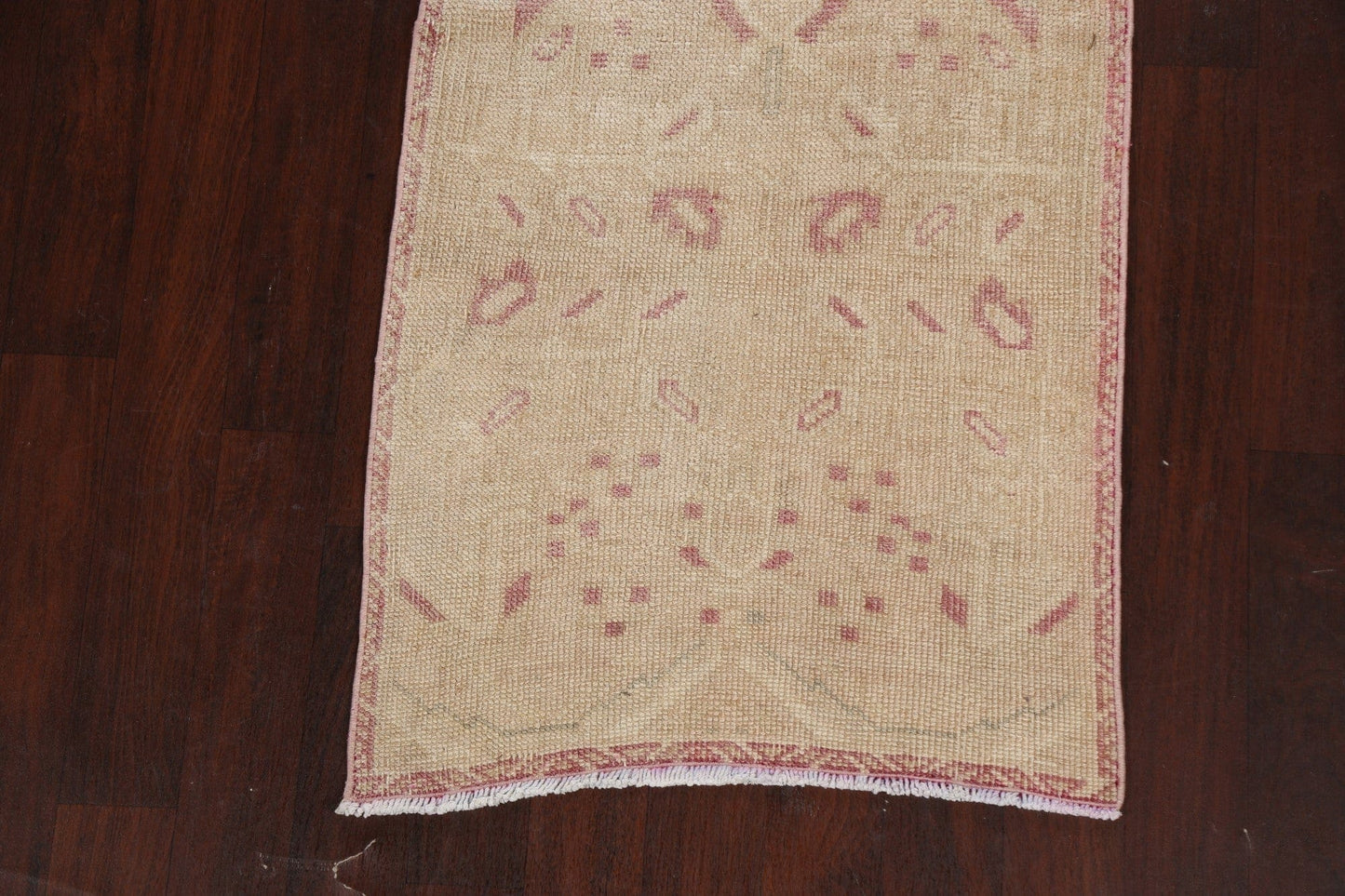 Muted Geometric Oushak Oriental Runner Rug 3x11