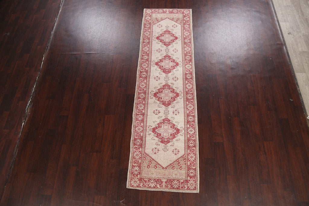 Geometric Anatolian Oriental Runner Rug 3x10