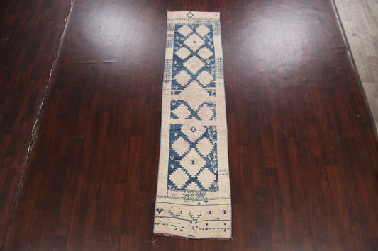 Geometric Oushak Oriental Runner Rug 2x10