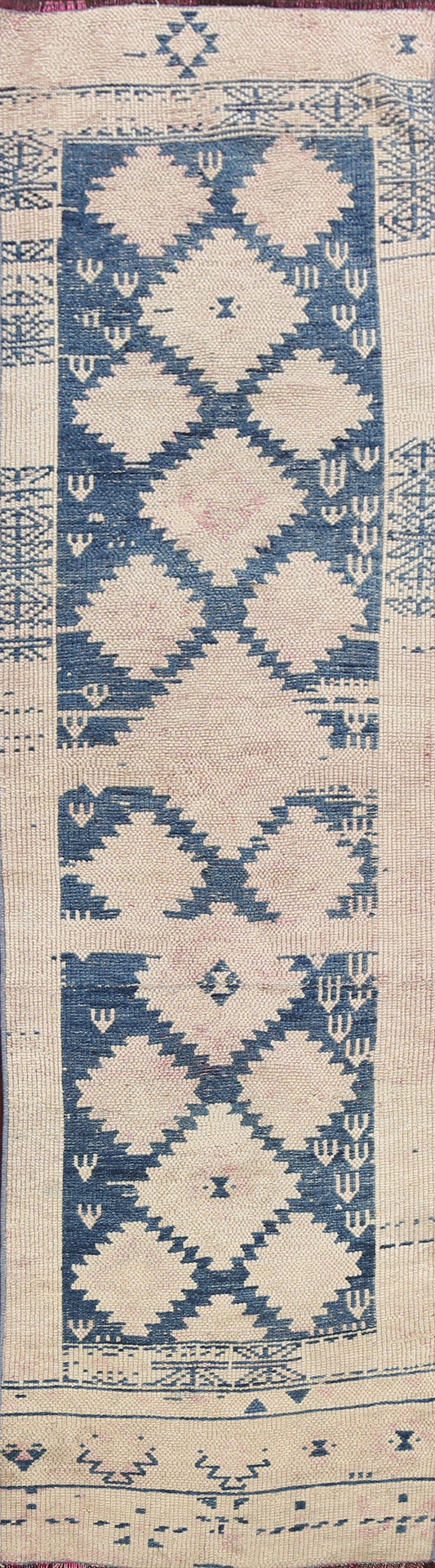 Geometric Oushak Oriental Runner Rug 2x10