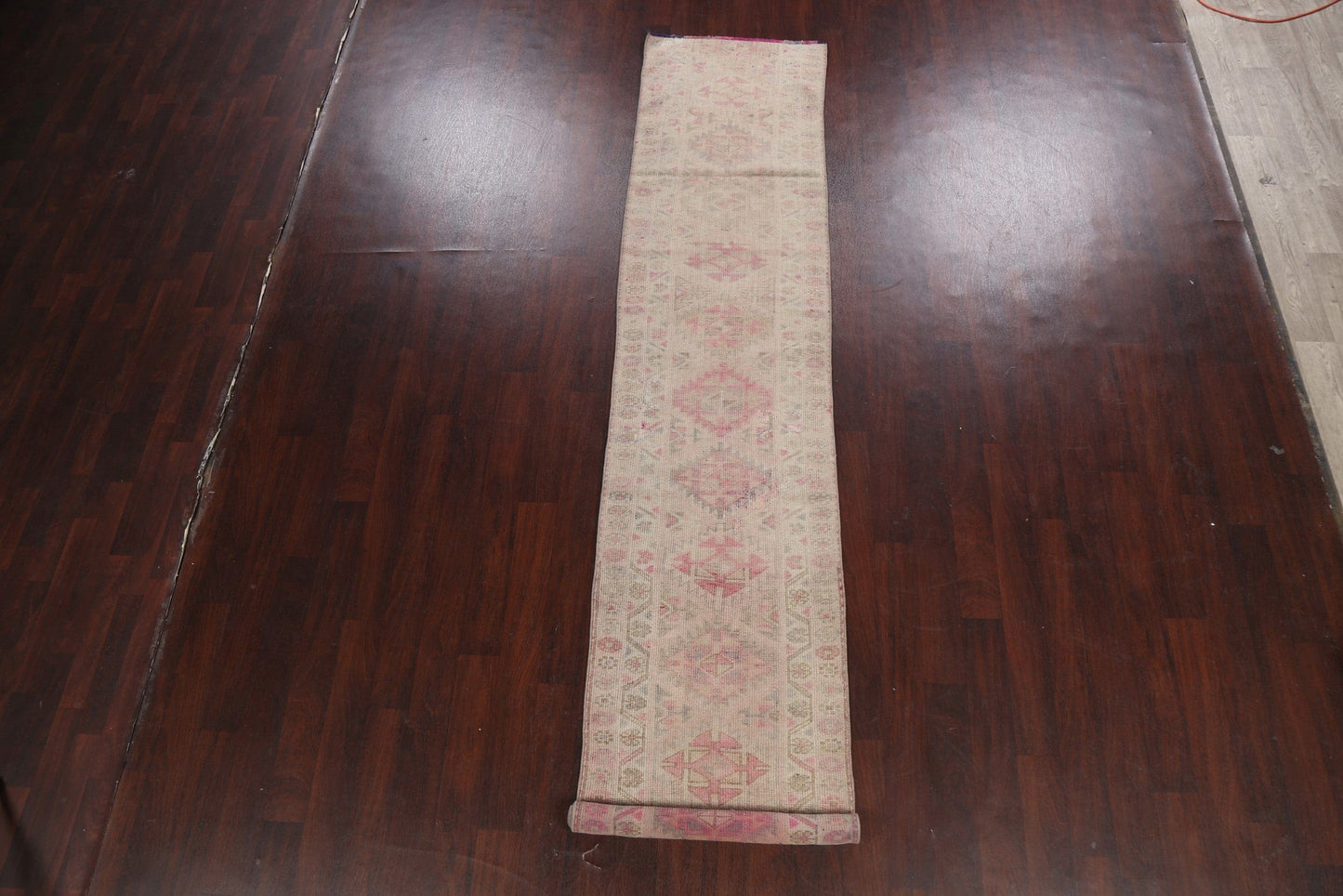 Muted Geometric Oushak Oriental Runner Rug 3x13