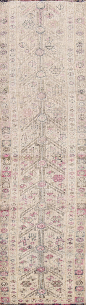 Muted Geometric Oushak Oriental Runner Rug 3x10