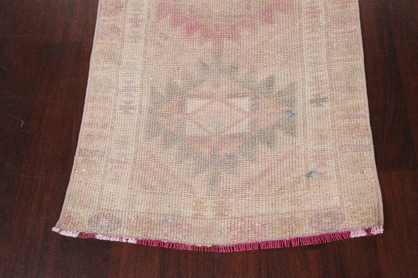 Muted Geometric Oushak Oriental Runner Rug 3x13