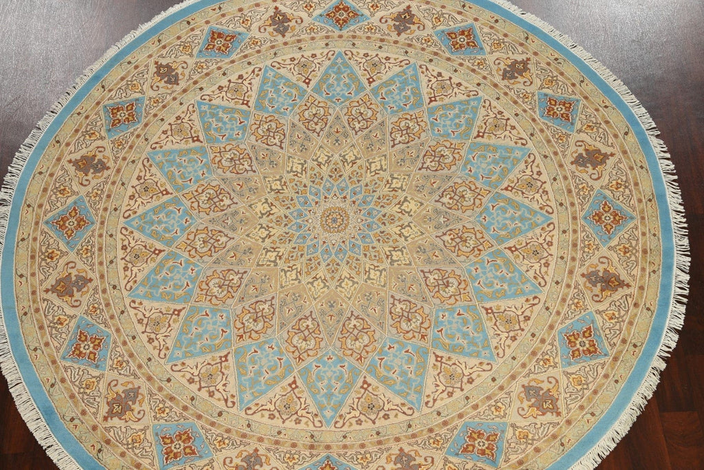 100% Vegetable Dye Round Royal-Tabriz Oriental Area Rug 8x8