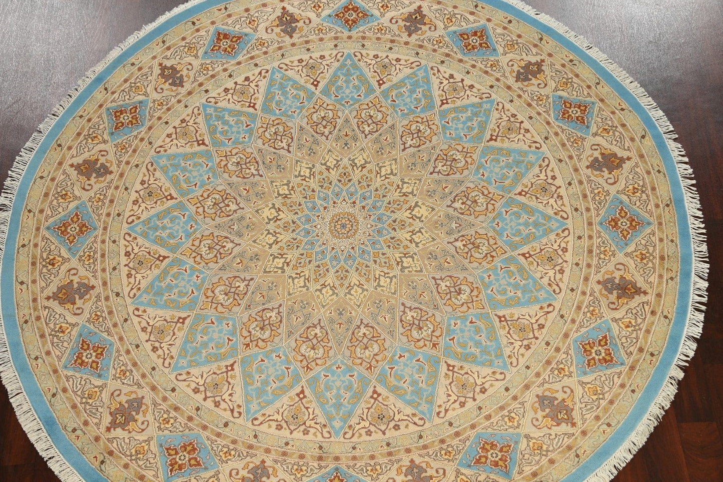 100% Vegetable Dye Round Royal-Tabriz Oriental Area Rug 8x8